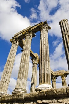 Ruins of a roman temple, Evora, Alentejo, Portugal