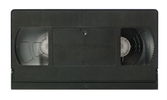 Videocassette. The obsolete cassete it is isolated on a white background