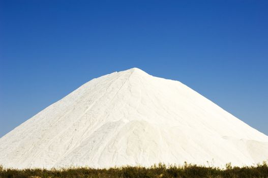 Heap of sea salt in a marsh, Algarve, Portugal