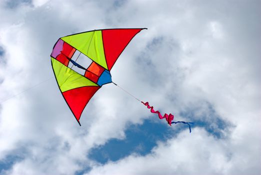 Kite flying in the sky. 

