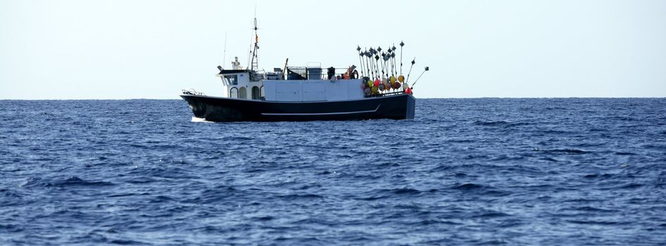 Mediterranean longliner boat working in Alicante to catch swordfish