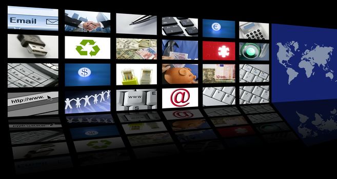 video tv screen technology and communication background