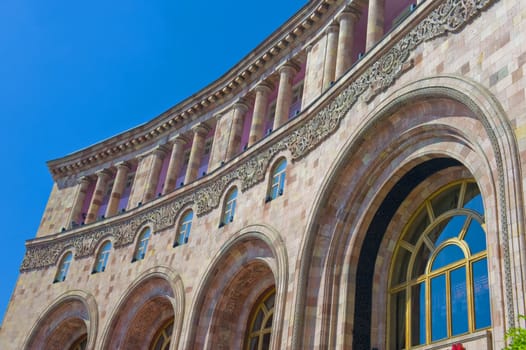 Armenian stone building in the center of Yerevan