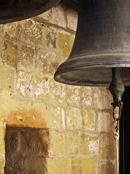 Old bells in the medieval Citadel in Gozo in the Mediterranean