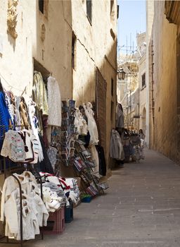 One of the medieval streets in the citadel in Gozo