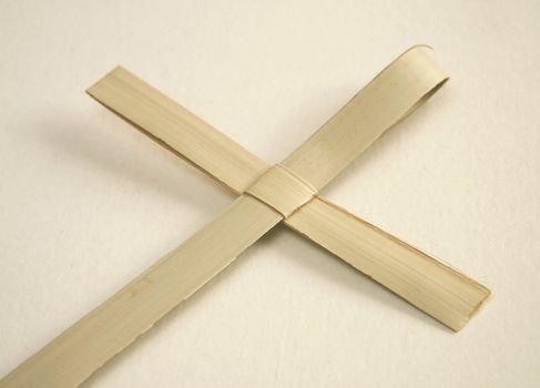 reed cross made for palm sunday mass
