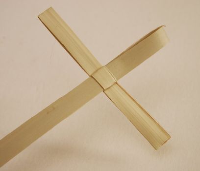 reed cross made for palm sunday mass