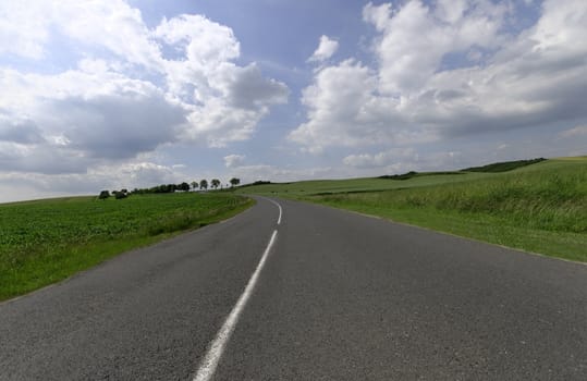 an empty countryside road