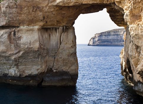 The Azure Window is a unique massive geologic formation in Gozo in Malta