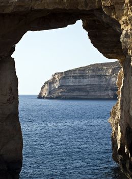 The Azure Window is a unique massive geologic formation in Gozo in Malta