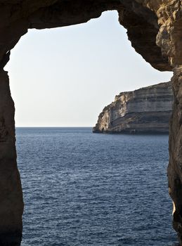 The Azure Window is a unique massive geologic formation in Gozo in Malta