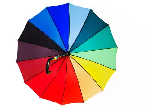 multicolored umbrella against the white background