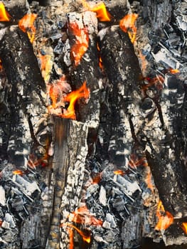 photo of the coal background with flame