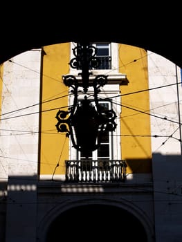 Close up view in central Lisbon.