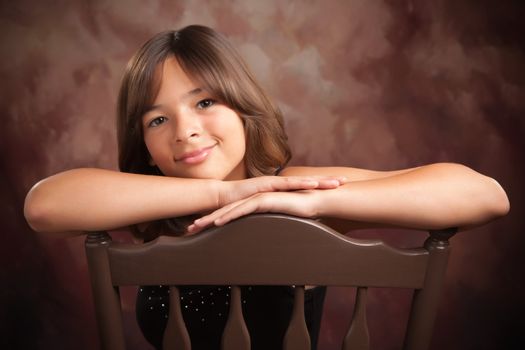 Pretty Hispanic Girl Studio Portrait