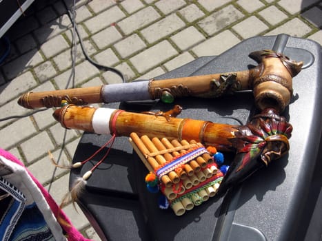 Indian Peace Pipe with pan flute
