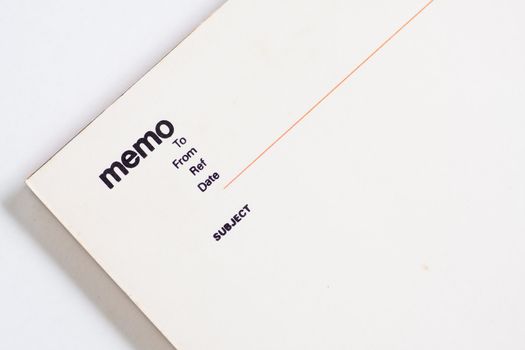 Blank memo pad notebook to insert text, copy space