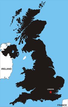 a map of great britain in black
