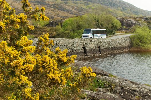 Bus on a bridge at Killarney, Ireland