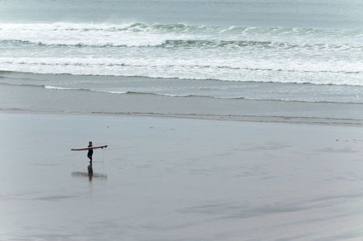 Logboard surfers at Dinbgle, West Ireland