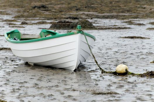 Empty rowboat at Western Ireland