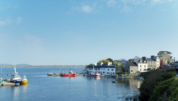 View of Rounsdtone harbour fishing boats