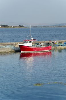 View of Rounsdtone harbour fishing boats