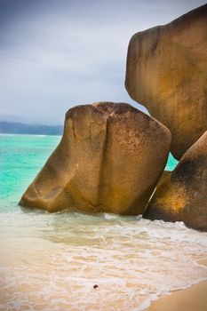 rocks in water / sea on Seychelles