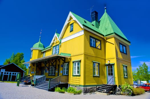 Traditional Sweden wooden house taken on June 2011