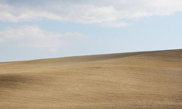 detail of a brown tuscan hill with plenty of copy space