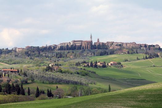 Pienza, a small town on a hill in tuscany, Italy