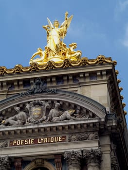 Detail of Opera Garnier in Paris.