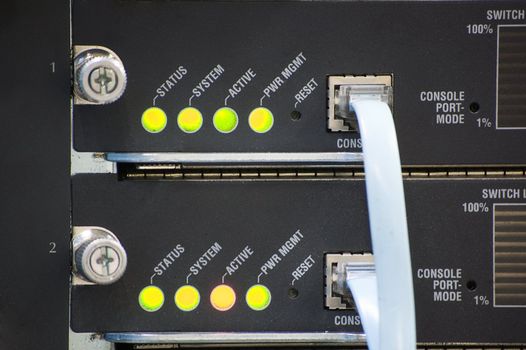 network switch with status led and console cable