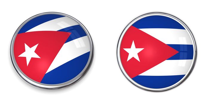 button style banner in 3D of Cuba