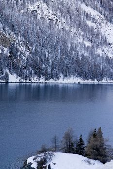 Beautiful landscape showing mountains and lakes in the swiss alps