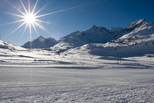 Beautiful landscape showing mountains in the swiss alps