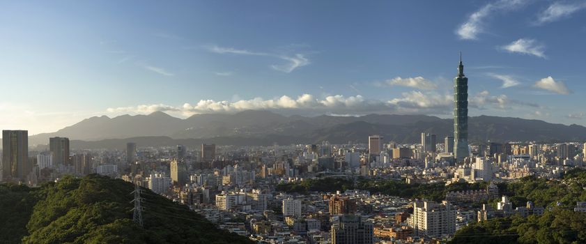 It is a beautiful panorama cityscape in Taipei of Taiwan.