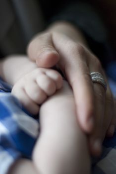 baby hands touching, new born