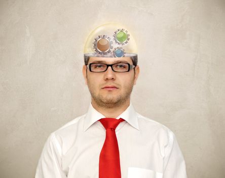 Concept illustrating a man's brain