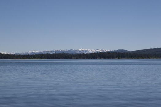 A beautiful blue summer day at the lake.