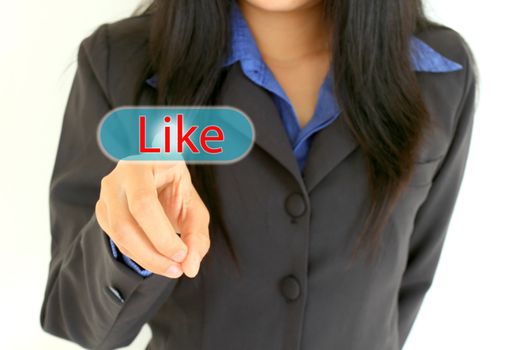 woman hand pressing Social Network icon
