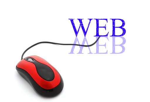 Web word connected with pc mouse