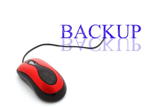 Backup word connected with pc mouse