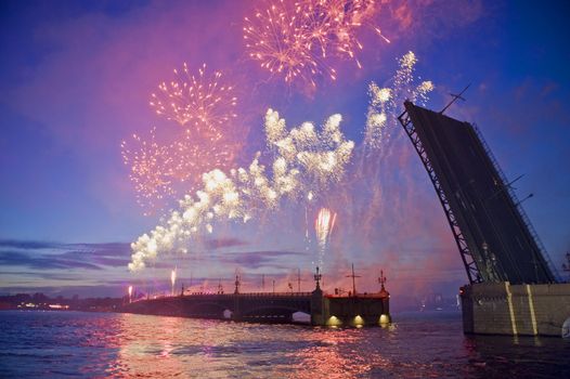 Fireworks in Sankt Petersburg, Russia, taken on June 2011