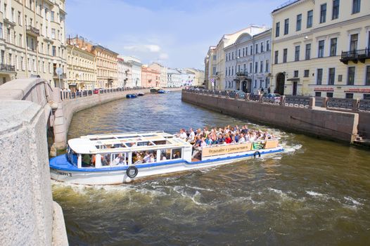 View on Moika's channel in Sankt Petersburg, Russia, taken on June 2011