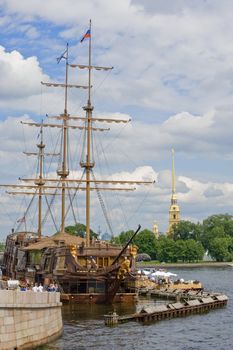 View on Neva river in Sankt Petersburg, Russia