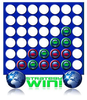 Strategy game metaphor for success, affirmation and conpetition