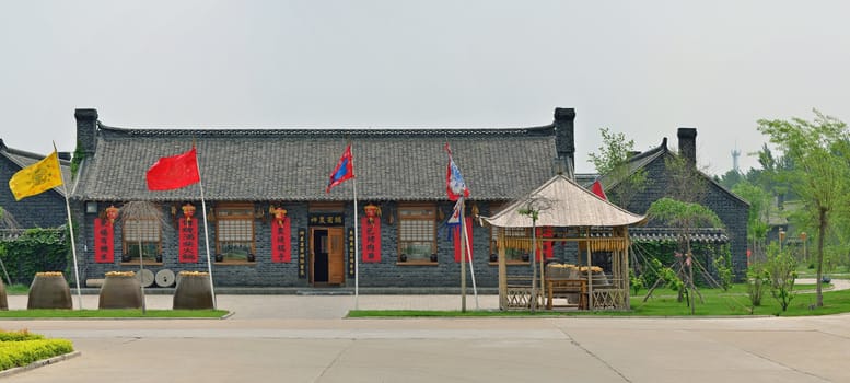 Chinese restaurant in north China. Jilin province near Changchun, rural area.