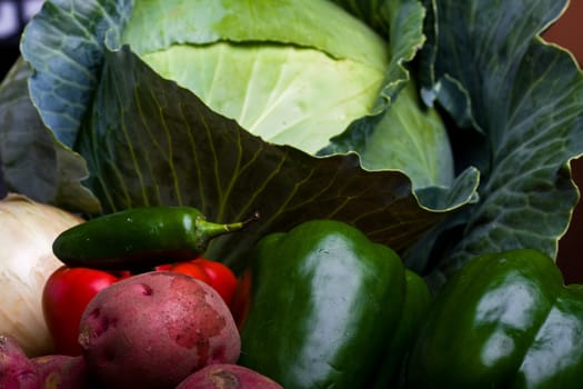 a ton of fresh vegetables from the farmers market