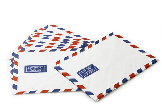 Envelopes with the words air mail in different languages
